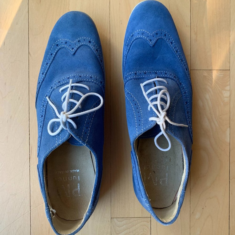 Blue Suede Italian Shoes